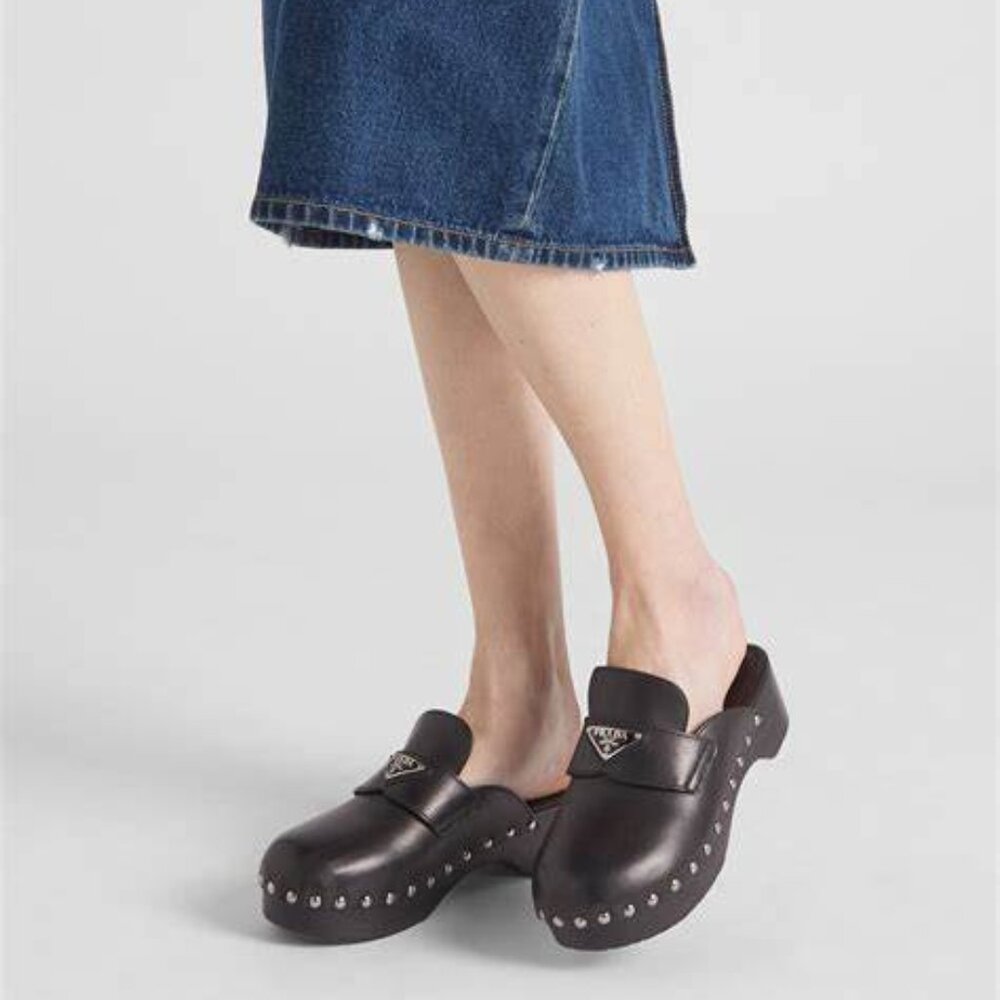 Prada Studded Mule Clogs